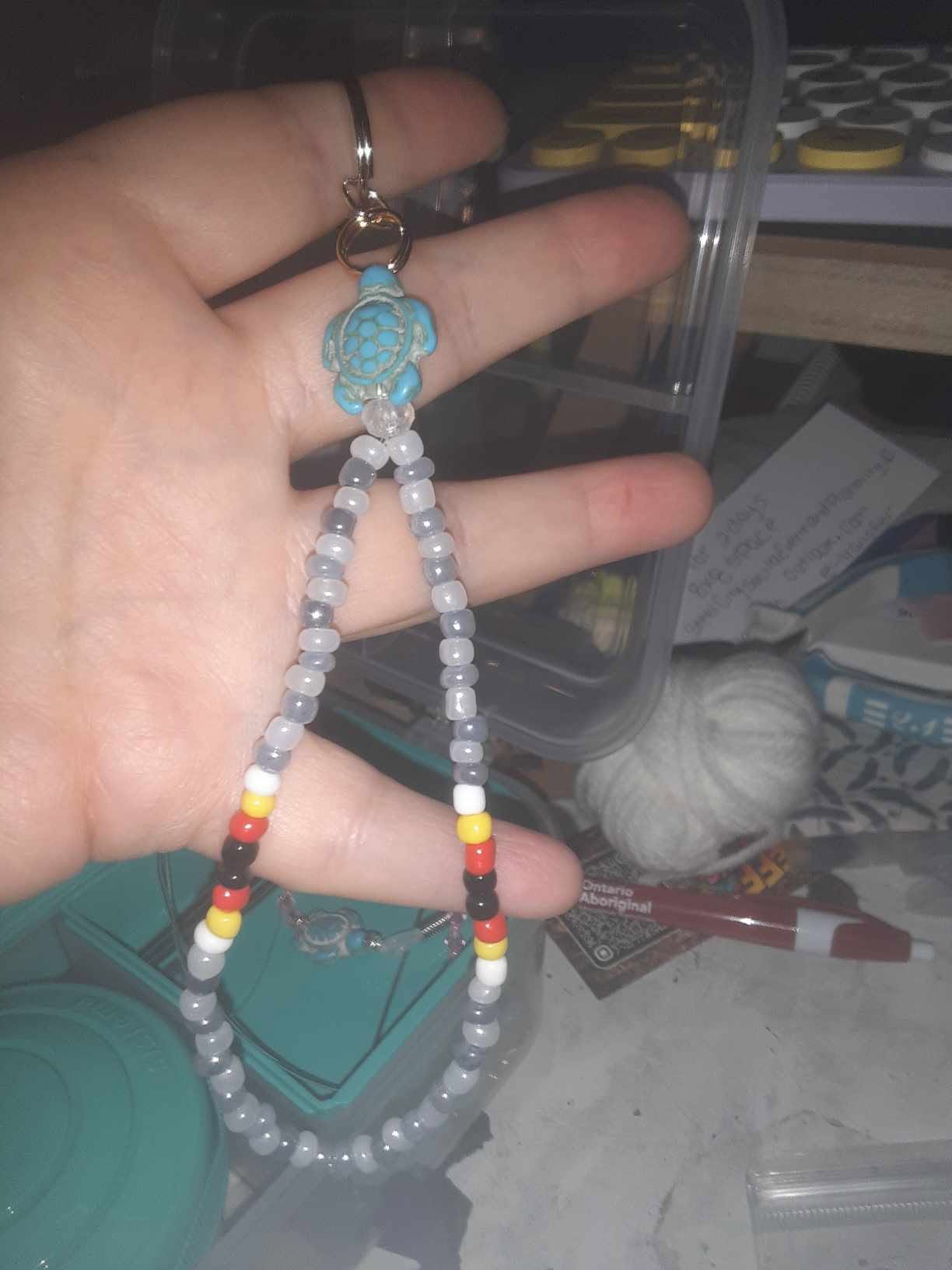 key chain turtle and owls